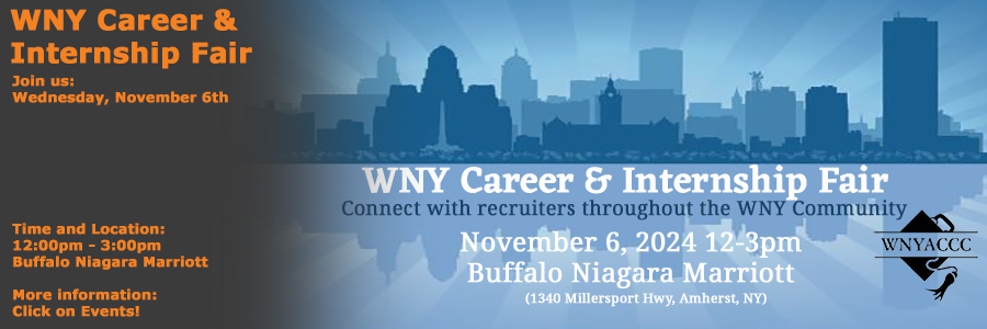 WNY Career and Internship Fair | Wednesday November 6th 12:00pm to 3:00pm at the Buffalo Niagara Marriott