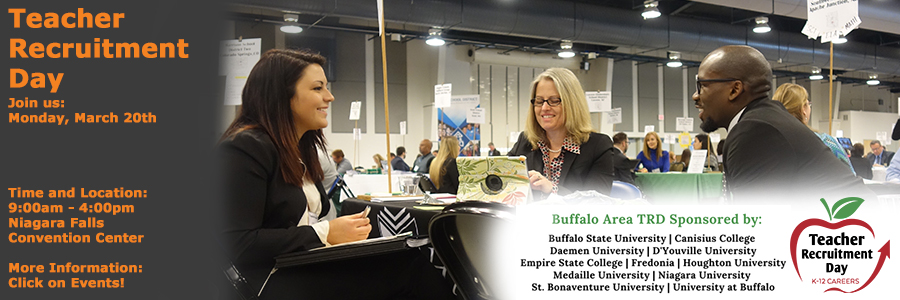 Teacher Recruitment Day | Monday March 20th 9:00am to 4:00pm at the Niagara Falls Convention Center
