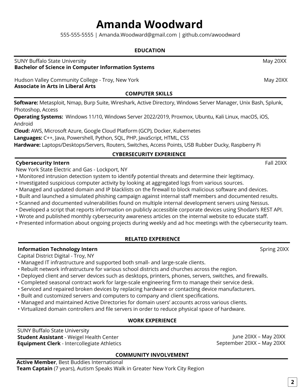 Computer Information Systems Resume Sample