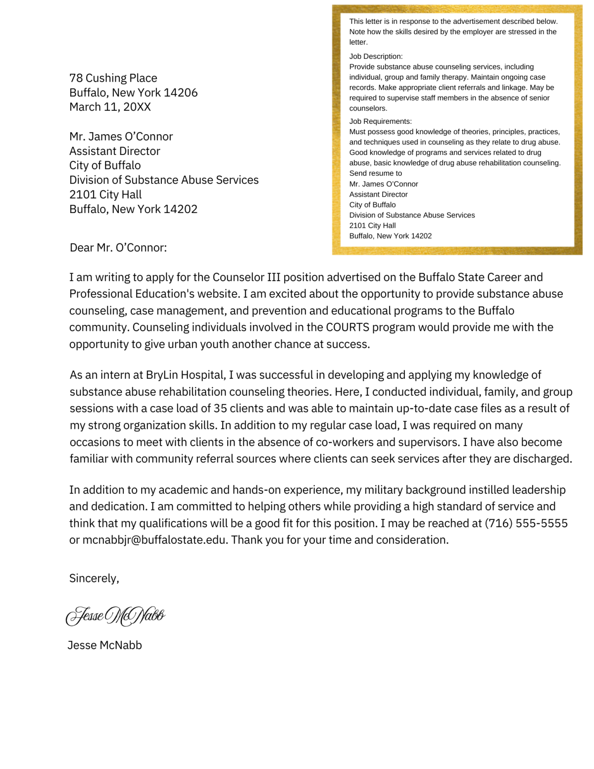 Sample Letter of Application 1