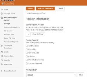 View of Job Posting Process